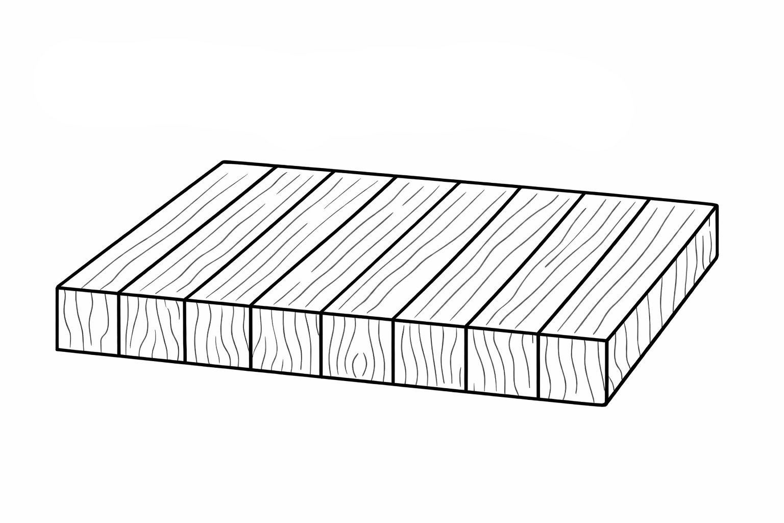 Edge grain butcher block construction diagram
