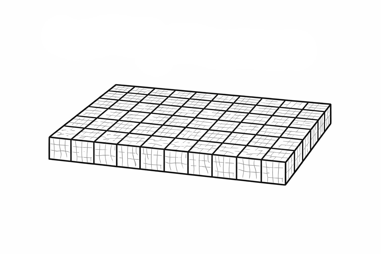 End grain butcher block construction diagram