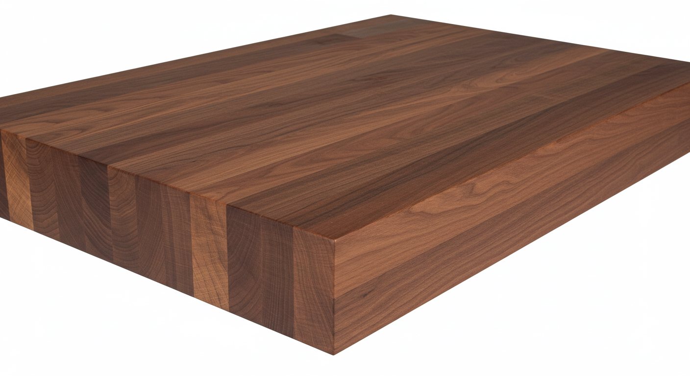 Thick black walnut edge-grain butcher block top