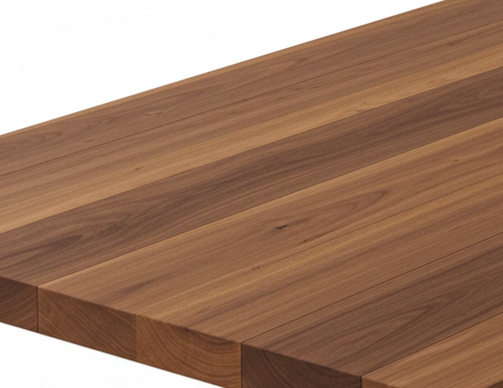 Black walnut plank top made from wide boards