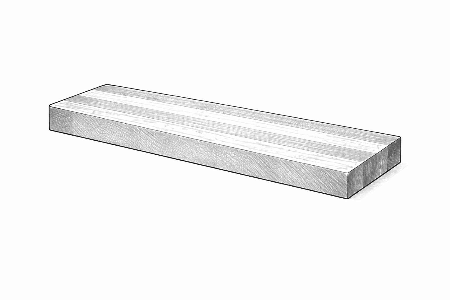 Butcher block floating shelf
