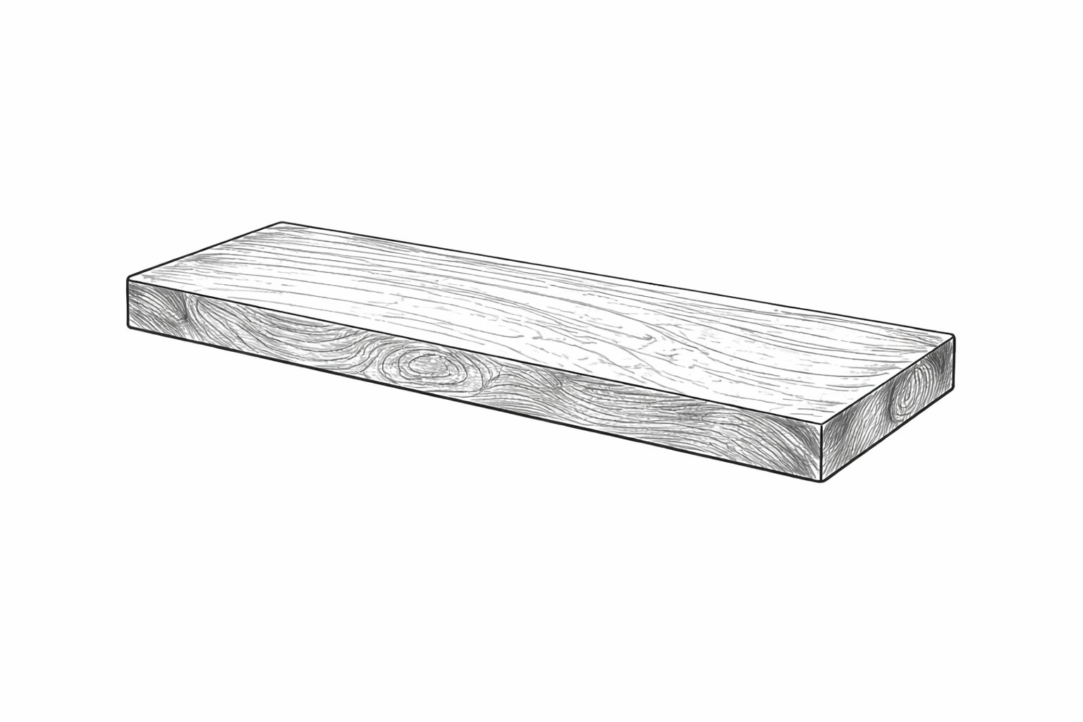 Plank style floating shelf