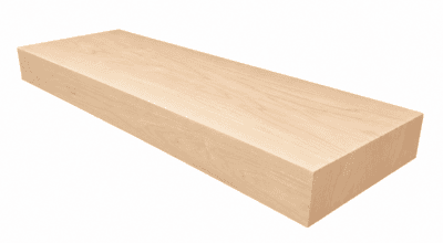 48 Inch Solid Hard Maple Butcher Block Shelf - 8" Deep x 2" Thick - Solid Hardwood Wall Shelf - Tung Oil | Walnut Wood Works
