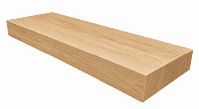 36 Inch Solid White Oak Butcher Block Shelf - 8" Deep x 2" Thick - Solid Hardwood Wall Shelf - Tung Oil | Walnut Wood Works